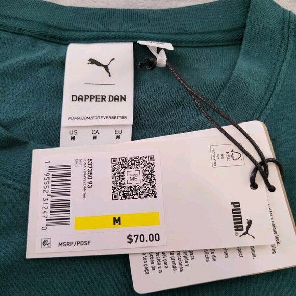 Puma X Dapper Dan Short Sleeve Green Birch Tee NWT Men's Medium Msrp $70 - Picture 8 of 8